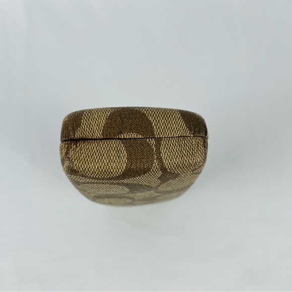 Coach Signature C hard shell sunglasses case faux leather pvc tan brown interior - Picture 5 of 16